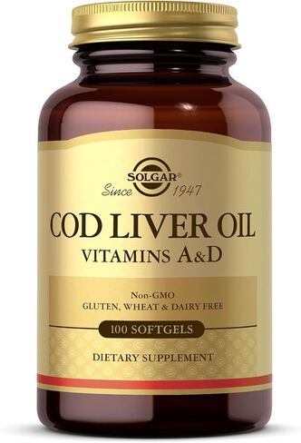 Solgar Cod Liver Oil - 250 Softgels - Provides Vitamins A & D - Non-GMO, Gluten Free - 250 Servings in Saudi Arabia