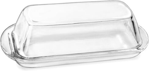 Elegant Glass Butter dish with Lid, Dust-proof and Freshness-preserving Butter Keeper for Countertop, Suitable for Home Kitchens, Restaurants, and Parties, Transparent Design in Saudi Arabia