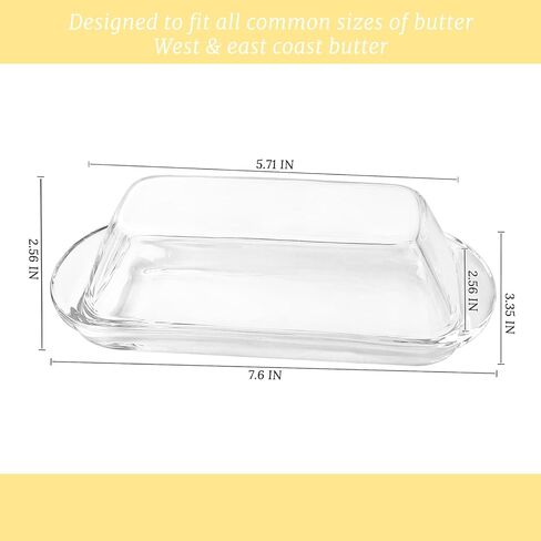 Elegant Glass Butter dish with Lid, Dust-proof and Freshness-preserving Butter Keeper for Countertop, Suitable for Home Kitchens, Restaurants, and Parties, Transparent Design in Saudi Arabia