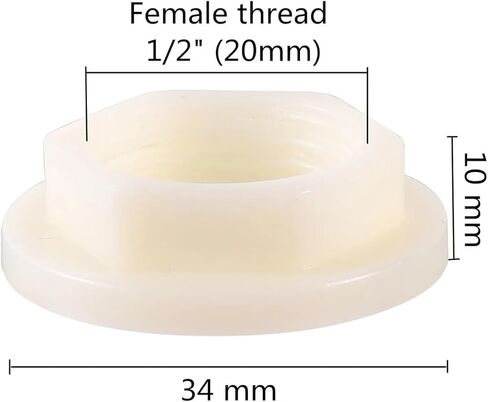 Plastic Water Tank Fittings Garden Irrigation Connector 1/2 Female Thread Locked Screw Nut Bathroom Aquarium Faucet Joint 10Pcs in Kuwait