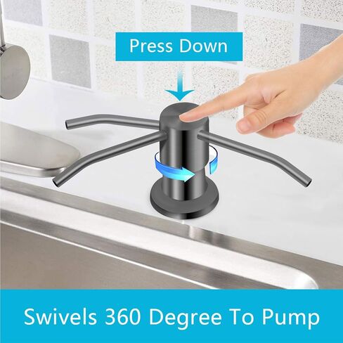 Soap Dispenser for Kitchen Sink, Kichen Sink SoapDispenser, 47" Extension Tube kit, Under Sink SoapDispenser Pump, No Need More Refills, Good Suction Power, Gray in Saudi Arabia