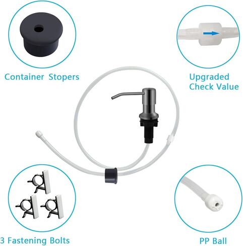Soap Dispenser for Kitchen Sink, Kichen Sink SoapDispenser, 47" Extension Tube kit, Under Sink SoapDispenser Pump, No Need More Refills, Good Suction Power, Gray in Saudi Arabia