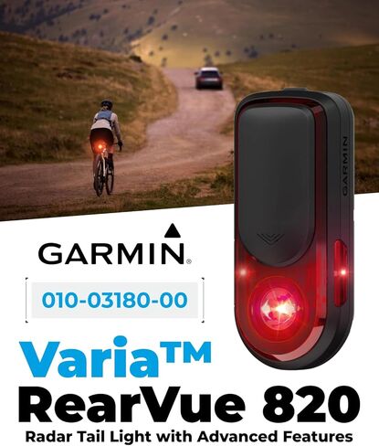 Garmin Varia RearVue 820, Advanced Rearview Radar & Tail Light, Enhanced Visibility & Awareness for Cyclists, Advanced Vehicle Tracking & Brake Light w/Wearable4U PowerBank Bundle in Saudi Arabia