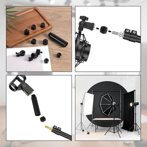 13pcs Microphone Stand Adapter Screws with Extension Tubes, Aluminum Alloy 3/8" to 5/8" & 1/4" Thread Converters Mic Screw Adapter Accessories for Mic Boom Arm Mount Camera Tripod Fill Light in Kuwait