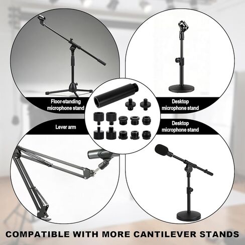 13pcs Microphone Stand Adapter Screws with Extension Tubes, Aluminum Alloy 3/8" to 5/8" & 1/4" Thread Converters Mic Screw Adapter Accessories for Mic Boom Arm Mount Camera Tripod Fill Light in Kuwait