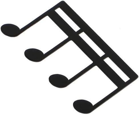Metal Music Note M-Shaped Book Clip, Sheet Music Stand Clip for Outdoor Performances, Bookmark, Book Piano, Guitar, Violin, Keyboard (Black) in Saudi Arabia