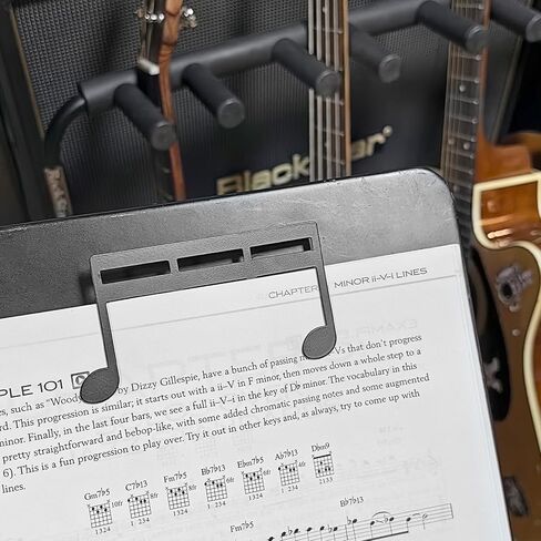 Metal Music Note M-Shaped Book Clip, Sheet Music Stand Clip for Outdoor Performances, Bookmark, Book Piano, Guitar, Violin, Keyboard (Black) in Saudi Arabia