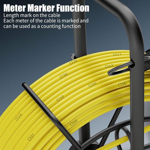 كاميرا الصرف الصحي 100 قدم، كاميرا فحص الأنابيب 23 مم مع 12 قطعة من أضواء LED، شاشة 7 بوصة 1080 بكسل عالية الدقة مع وظيفة DVR، مقاومة للماء IP68، علامة متر، متضمنة بطاقة 32 جيجابايت (30 مترًا) in Kuwait
