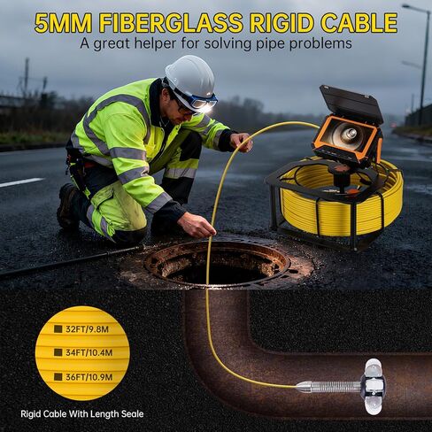 Sewer Camera 100ft,SPRIDRAIN Drain Pipe Camera HD 5in Screen with 32GB DVR,Waterproof IP68 Works Underwater Up to 10Meters Sewer Inspection borescopes for Plumber(Fits Pipes>0.9" Diameter,100ft/30M) in Saudi Arabia