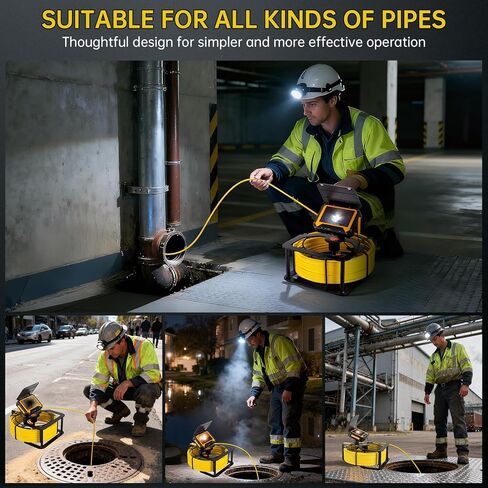 Sewer Camera 100ft,SPRIDRAIN Drain Pipe Camera HD 5in Screen with 32GB DVR,Waterproof IP68 Works Underwater Up to 10Meters Sewer Inspection borescopes for Plumber(Fits Pipes>0.9" Diameter,100ft/30M) in Saudi Arabia
