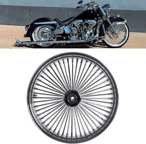 52 Spoke 21" x 3.5" Front Wheel - Single Disc Non-ABS Compatible with 2008-Up Harley Softail & Harley Dyna Custom Wheels in Kuwait