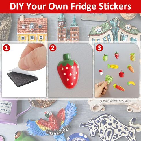 144 Pcs Square Magnets with Adhesive Backing, 0.8" x0.8" Pre-Cut Size Magnets for Crafts, Sticky Adhesive Magnet, Peel and Stick Flexible Magnet Stickers for DIY, Whiteboard in Kuwait