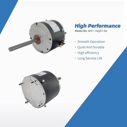 W51-14CJA1-02 Condenser Fan Motor 1/4 HP 208-230V 1075RPM Replaces FSE1026SV1 WG840728 D7909 D909 51-23054-11 Reversible Rotation 1.4A 48 Frame with 10uf Capacitor in Kuwait