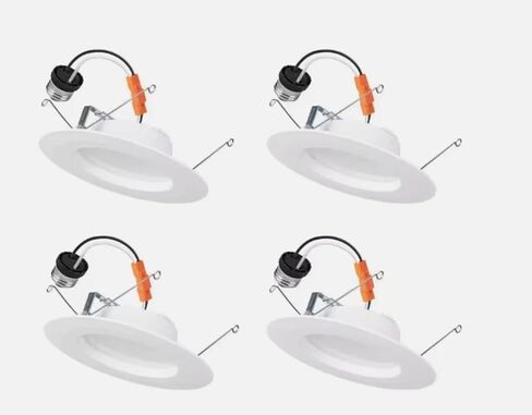 Commercial Electric 5/6 in. Integrated LED Recessed Retrofit Light Trim with Selectable Color Temperature, (4-Pack) NS01dA09FR2-259 in Kuwait