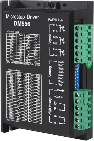 DM556 CNC Digital Stepper Driver - 2-Phase Stepper Motor Controller, 20-50V DC Max 5.6A, 128 Subdivision for Nema 23, 24 and Nema 34 Motors (4pcs) in Kuwait