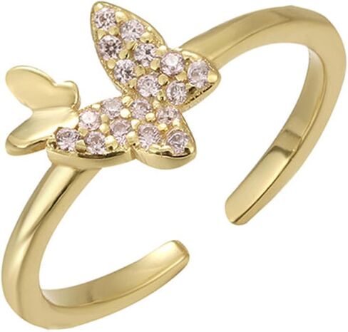Butterfly Toe Ring,925 Sterling Silver Dainty Butterfly CZ Adjustable Anklet Ring for Women 14K Gold Plated Cute Butterflies Animal Barefoot Thumb Knuckle Ring Beach Party Wedding Jewelry for Mom in Kuwait