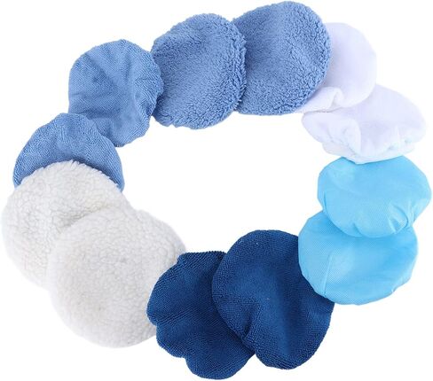28Pcs Multi Material Buffer Bonnets Set, Coral Fleece Terry Lamb Fleece Non Woven, for Car Furniture Waxing Polishing, Easy Wash Non Shedding in Saudi Arabia