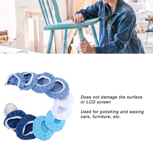 28Pcs Multi Material Buffer Bonnets Set, Coral Fleece Terry Lamb Fleece Non Woven, for Car Furniture Waxing Polishing, Easy Wash Non Shedding in Saudi Arabia