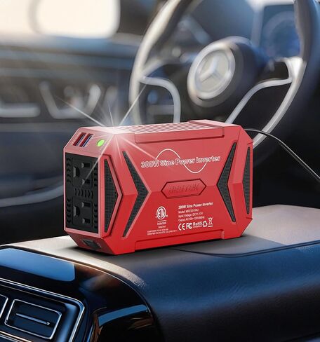 Bestek 300watt Pure Geble Wave Power Car Adapter DC 12V to AC 110V مع منافذ USB الذكية المزدوجة 4.2A in Saudi Arabia