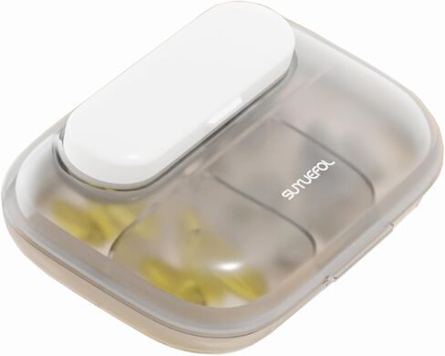 منظم حبوب السفر من MURRI&MURRDI، حاوية حبوب صغيرة 6 حجرات، صندوق حبوب يومي للجيب، حقيبة حبوب محمولة للمحفظة، منظم أدوية قابل للفصل (أبيض G) in Kuwait