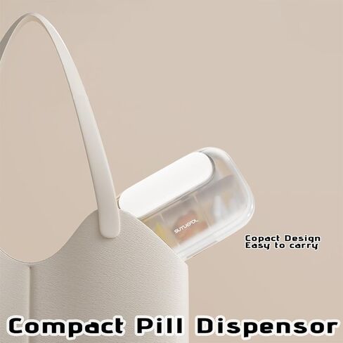 منظم حبوب السفر من MURRI&MURRDI، حاوية حبوب صغيرة 6 حجرات، صندوق حبوب يومي للجيب، حقيبة حبوب محمولة للمحفظة، منظم أدوية قابل للفصل (أبيض G) in Kuwait