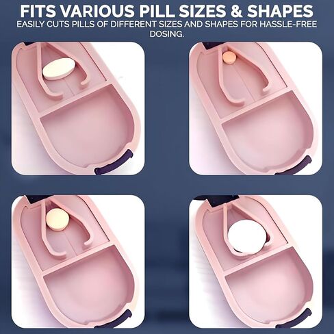 Stainless Steel Pill Cutting & Storage Box, Portable Pill Case with Sharp Blades, Suitable for Splitting Large, Small and Oval Pills in Saudi Arabia