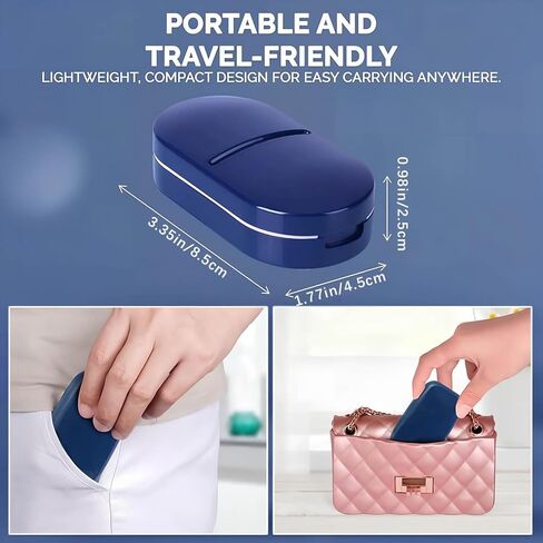 Stainless Steel Pill Cutting & Storage Box, Portable Pill Case with Sharp Blades, Suitable for Splitting Large, Small and Oval Pills in Saudi Arabia