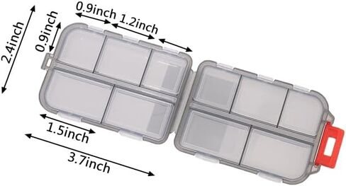 Portable Pill Organizer Box with 10 Compartments, Travel Medicine Storage Box Pill Dispenser Storage Case for Medication, Vitamins, Fish Oils, Supplements in Saudi Arabia