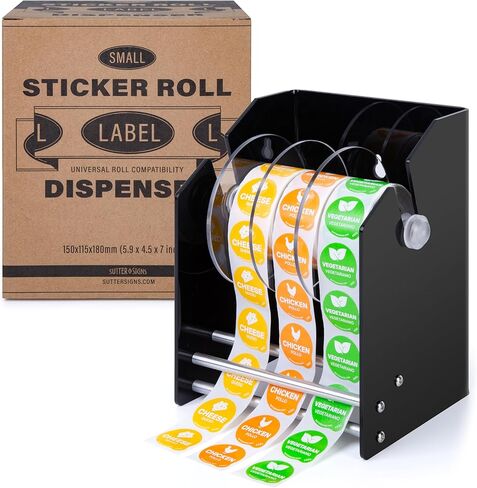 Roll Label Dispenser for Sticker Labels | Thick Durable Acrylic Sticker Roll Holder with Anti-Slip Feet and Spacer Springs in Saudi Arabia