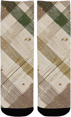 جوارب بنية منقوشة بتصميم ترابي للمشي لمسافات طويلة - جوارب شتوية حرارية سميكة دافئة للأولاد والبنات للمدرسة، والارتداء اليومي والأنشطة الخارجية in Kuwait