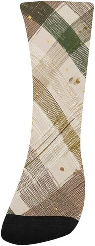 جوارب بنية منقوشة بتصميم ترابي للمشي لمسافات طويلة - جوارب شتوية حرارية سميكة دافئة للأولاد والبنات للمدرسة، والارتداء اليومي والأنشطة الخارجية in Kuwait