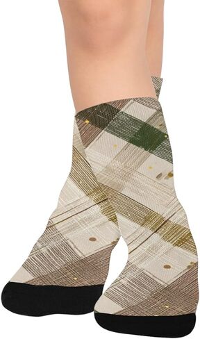 جوارب بنية منقوشة بتصميم ترابي للمشي لمسافات طويلة - جوارب شتوية حرارية سميكة دافئة للأولاد والبنات للمدرسة، والارتداء اليومي والأنشطة الخارجية in Kuwait