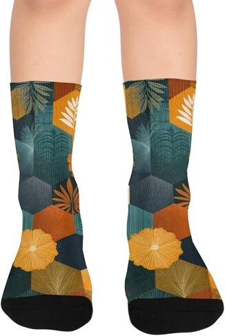 جوارب المشي لمسافات طويلة بطباعة نباتية قديمة - جوارب شتوية حرارية سميكة دافئة للأطفال الصغار للأولاد والبنات للمدرسة، والارتداء اليومي والأنشطة الخارجية in Kuwait