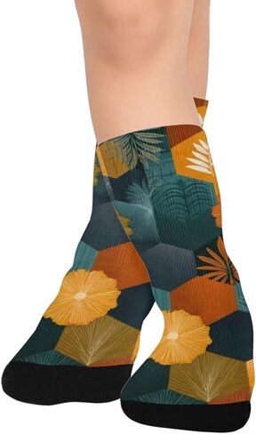 جوارب المشي لمسافات طويلة بطباعة نباتية قديمة - جوارب شتوية حرارية سميكة دافئة للأطفال الصغار للأولاد والبنات للمدرسة، والارتداء اليومي والأنشطة الخارجية in Kuwait