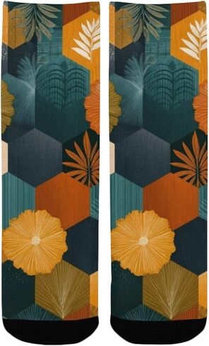 جوارب المشي لمسافات طويلة بطباعة نباتية قديمة - جوارب شتوية حرارية سميكة دافئة للأطفال الصغار للأولاد والبنات للمدرسة، والارتداء اليومي والأنشطة الخارجية in Kuwait