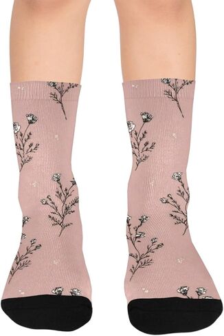 جوارب للتنزه سيرًا على الأقدام من Dusty Pink Blooms - جوارب شتوية حرارية سميكة دافئة للأولاد والبنات للمدرسة، والارتداء اليومي والأنشطة الخارجية in Kuwait