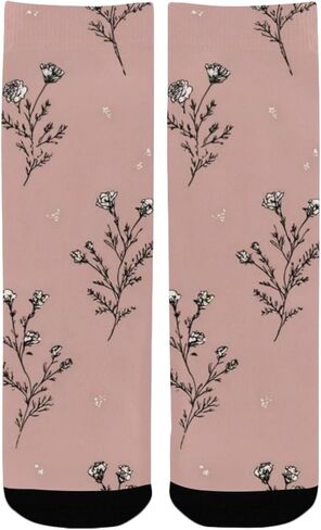 جوارب للتنزه سيرًا على الأقدام من Dusty Pink Blooms - جوارب شتوية حرارية سميكة دافئة للأولاد والبنات للمدرسة، والارتداء اليومي والأنشطة الخارجية in Kuwait
