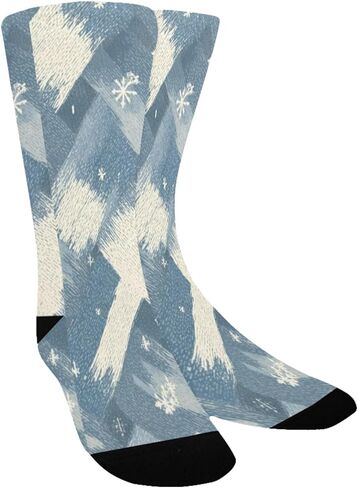 جوارب شتوية زرقاء منقوشة للمشي لمسافات طويلة - جوارب شتوية حرارية سميكة دافئة للأولاد والبنات للمدرسة، والارتداء اليومي والأنشطة الخارجية in Kuwait