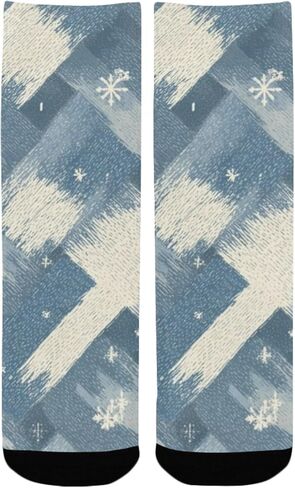 جوارب شتوية زرقاء منقوشة للمشي لمسافات طويلة - جوارب شتوية حرارية سميكة دافئة للأولاد والبنات للمدرسة، والارتداء اليومي والأنشطة الخارجية in Kuwait