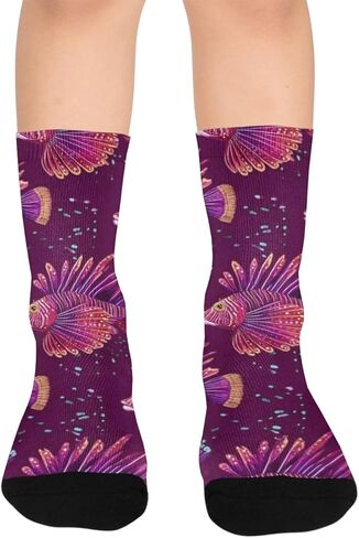 جوارب المشي لمسافات طويلة باللون الأحمر الأرجواني النابضة بالحياة - جوارب شتوية حرارية سميكة دافئة للأولاد والبنات للمدرسة، والارتداء اليومي والأنشطة الخارجية in Kuwait