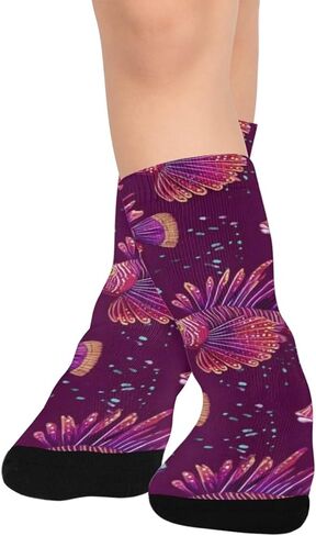 جوارب المشي لمسافات طويلة باللون الأحمر الأرجواني النابضة بالحياة - جوارب شتوية حرارية سميكة دافئة للأولاد والبنات للمدرسة، والارتداء اليومي والأنشطة الخارجية in Kuwait