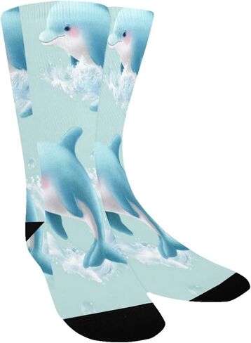 جوارب لطيفة للتنزه سيرًا على الأقدام باللون الأخضر دولفين - جوارب شتوية حرارية سميكة دافئة للأطفال الصغار للأولاد والبنات للمدرسة، والارتداء اليومي والأنشطة الخارجية in Kuwait