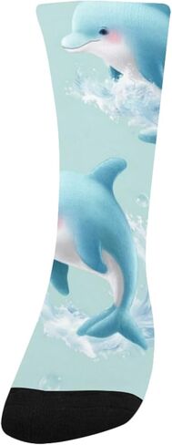 جوارب لطيفة للتنزه سيرًا على الأقدام باللون الأخضر دولفين - جوارب شتوية حرارية سميكة دافئة للأطفال الصغار للأولاد والبنات للمدرسة، والارتداء اليومي والأنشطة الخارجية in Kuwait