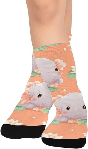 جوارب Lily Pad Hippos للمشي لمسافات طويلة - جوارب شتوية حرارية سميكة دافئة للأطفال الصغار للأولاد والبنات للمدرسة، والارتداء اليومي والأنشطة الخارجية in Kuwait