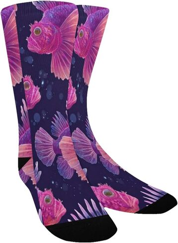 جوارب بيتا فيش النابضة بالحياة للمشي لمسافات طويلة - جوارب شتوية حرارية سميكة دافئة للأولاد والبنات للمدرسة، والارتداء اليومي والأنشطة الخارجية in Kuwait