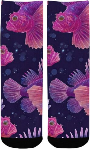 جوارب بيتا فيش النابضة بالحياة للمشي لمسافات طويلة - جوارب شتوية حرارية سميكة دافئة للأولاد والبنات للمدرسة، والارتداء اليومي والأنشطة الخارجية in Kuwait