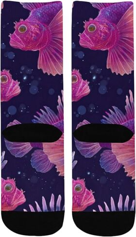 جوارب بيتا فيش النابضة بالحياة للمشي لمسافات طويلة - جوارب شتوية حرارية سميكة دافئة للأولاد والبنات للمدرسة، والارتداء اليومي والأنشطة الخارجية in Kuwait