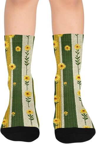 جوارب سبرينج جولدن مخططة متوهجة للمشي لمسافات طويلة - جوارب شتوية حرارية سميكة دافئة للأولاد والبنات الصغار للمدرسة، والارتداء اليومي والأنشطة الخارجية in Kuwait