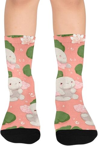 جوارب لطيفة للتنزه سيرًا على الأقدام بطباعة فرس النهر - جوارب شتوية حرارية سميكة دافئة للأطفال الصغار للأولاد والبنات للمدرسة، والارتداء اليومي والأنشطة الخارجية in Kuwait