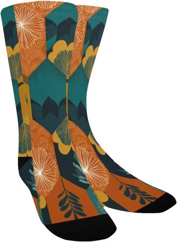 جوارب المشي لمسافات طويلة بتصميم هندسي زهري من Art Retro - جوارب شتوية حرارية سميكة دافئة للأولاد والبنات للمدرسة، والارتداء اليومي والأنشطة الخارجية in Kuwait